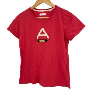 Billy Reid Womens XS Atlanta Braves T Shirt Red Cotton Short Sleeve Graphic Tee